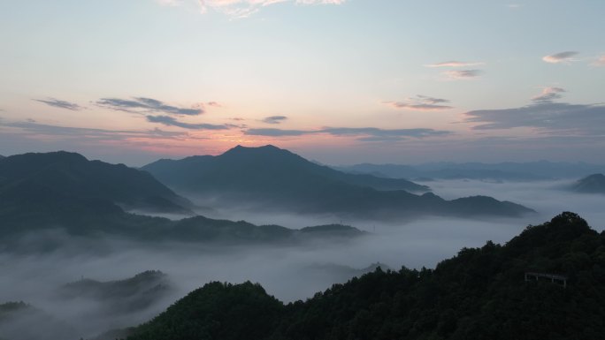 六安屋脊山云海日出延时-航拍