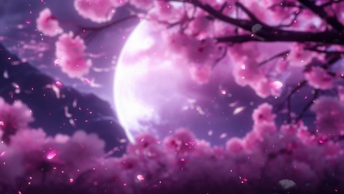 温馨浪漫七夕月亮背景视频