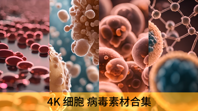 4K 显微镜下细胞 病毒素材合集