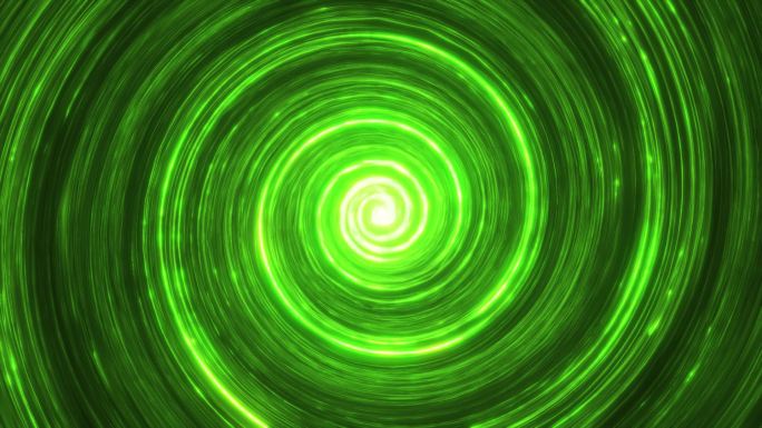 绿色抽象螺旋光线循环
