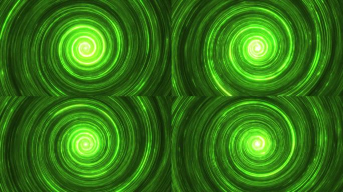 绿色抽象螺旋光线循环