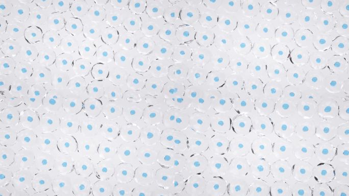 微观细胞内的蓝色细胞核矩阵排列