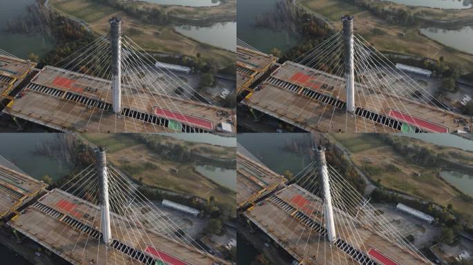 西安沣河沣邑大桥在建建设中大桥31