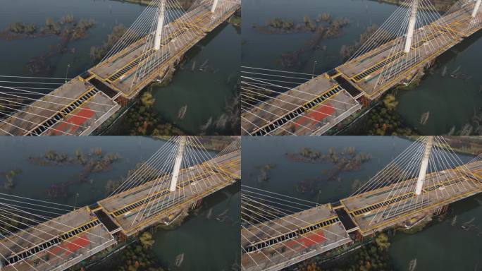 西安沣河沣邑大桥在建建设中大桥34