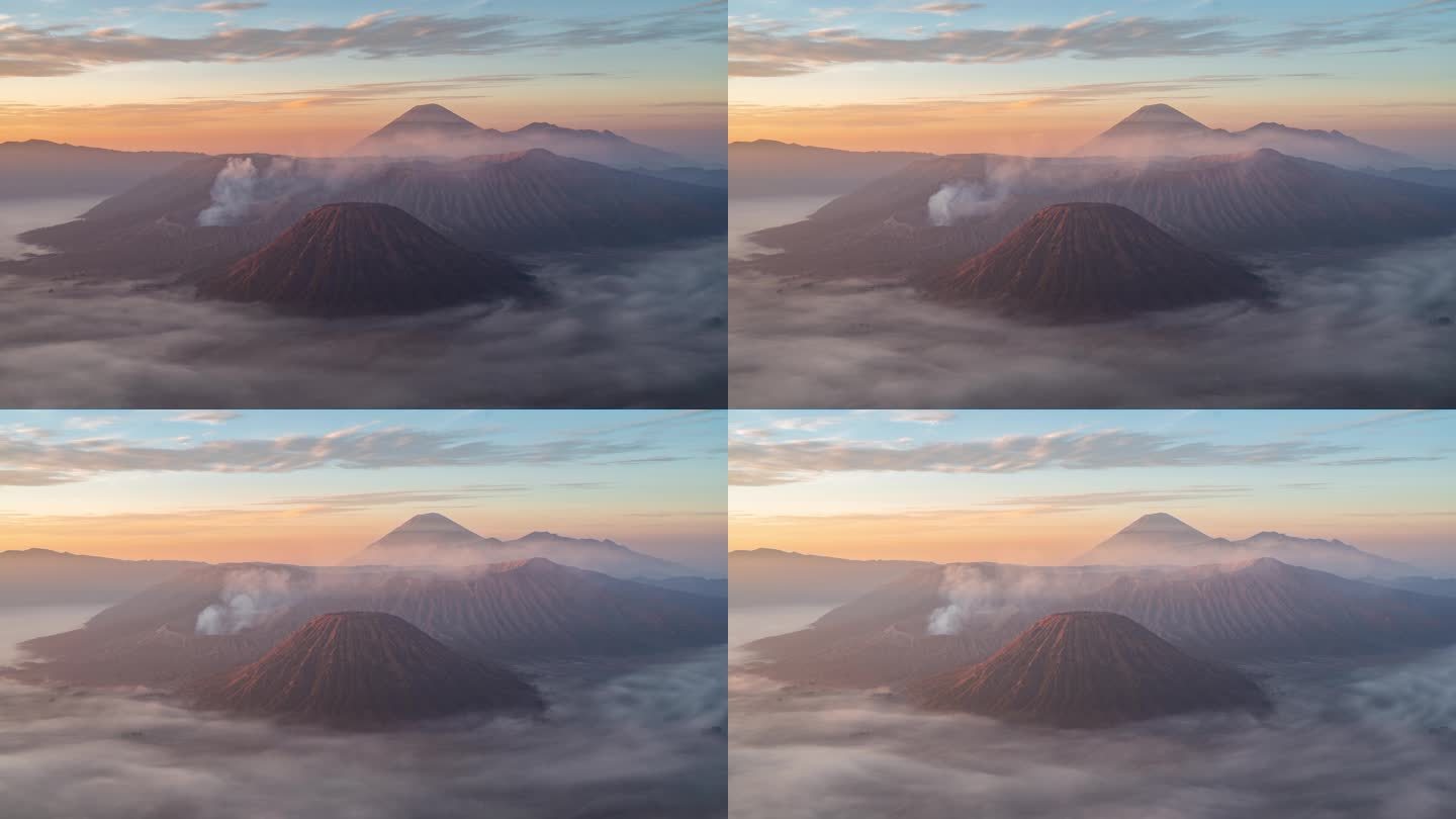 4K火山云海日出 布罗莫火山bromo