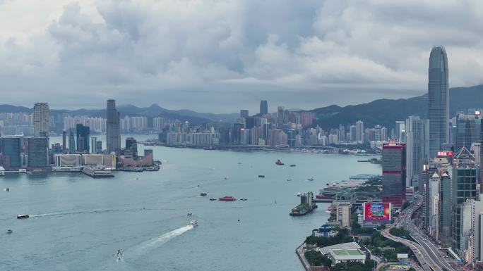 香港维多利亚港航拍全景