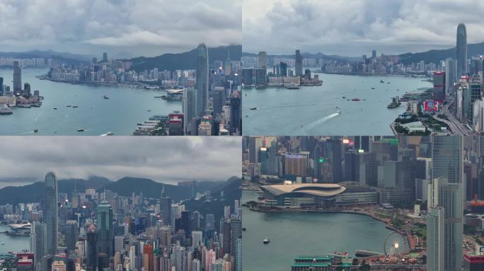 香港维多利亚港航拍全景