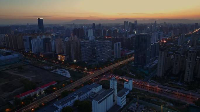 石家庄夜景航拍