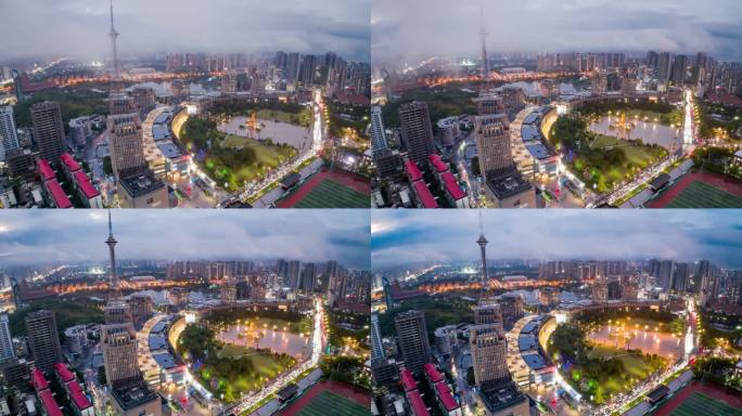 株洲夜景航拍延时 株洲夜景