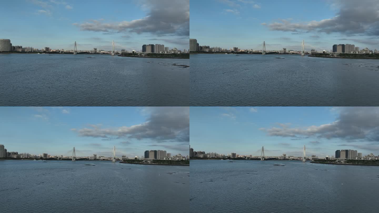海口世纪大桥世纪公园航拍4k视频