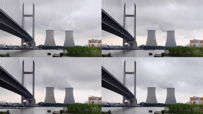 上海闵浦大桥吴泾热电厂延时摄影