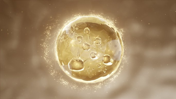 金色细胞组织精华分子护肤品美容视频素材