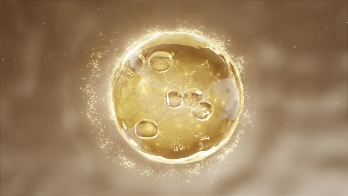 金色护肤品生物细胞精华分子水珠草本萃取