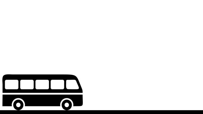 公交车隔离在白色背景上简单的动画