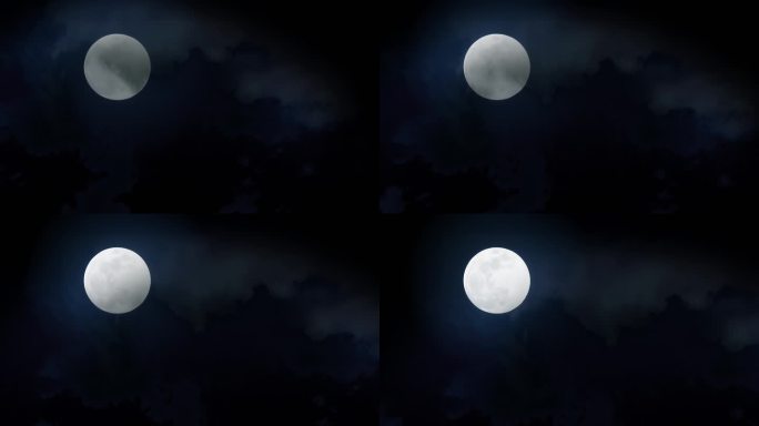 月亮满月乌云飘过月亮月圆之夜