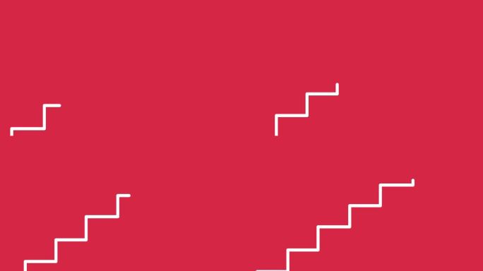 楼梯的动画。企业理念进步，成功，事业进步，攀登事业阶梯或阶梯。梯子运动设计