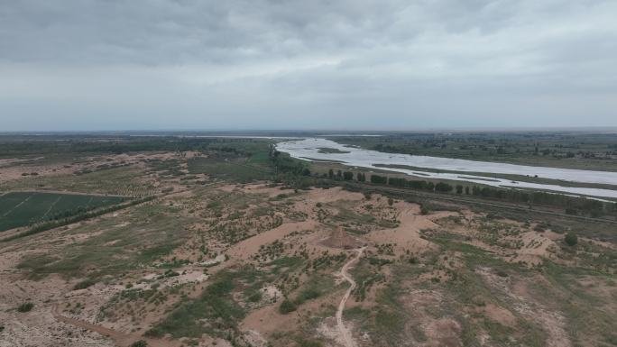 高台沙漠 烽火台 甘肃张掖河西走廊 黑河