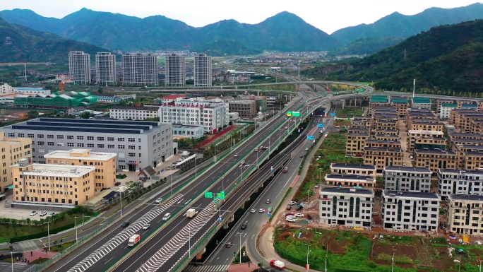 台州市黄岩区江口街道，经济开发区航拍素材