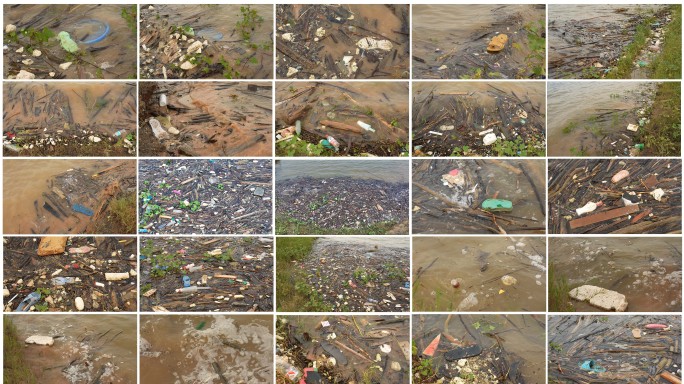 河流垃圾漂浮环境污染环保