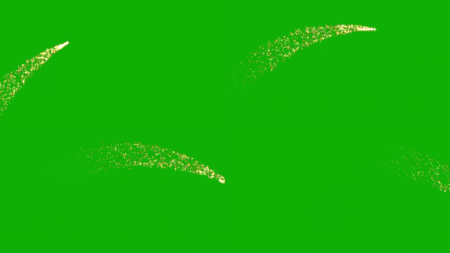 闪光粒子轨迹路径运动图形与绿色屏幕背景