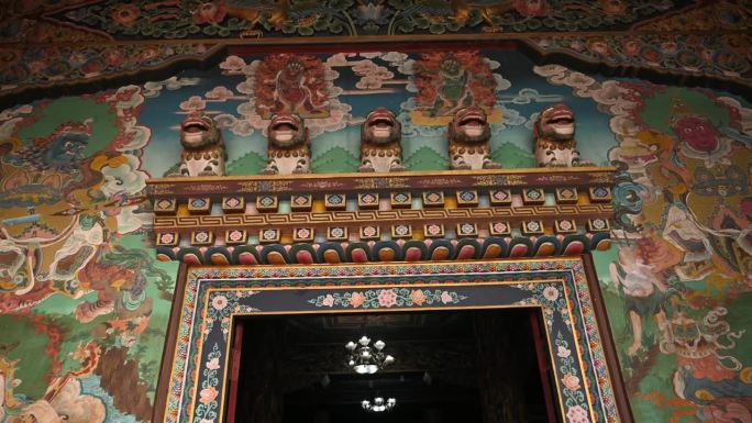 尼泊尔布达那塔佛教绘画慢动作稳定器背部佛教寺庙世界遗产加德满都谷地
