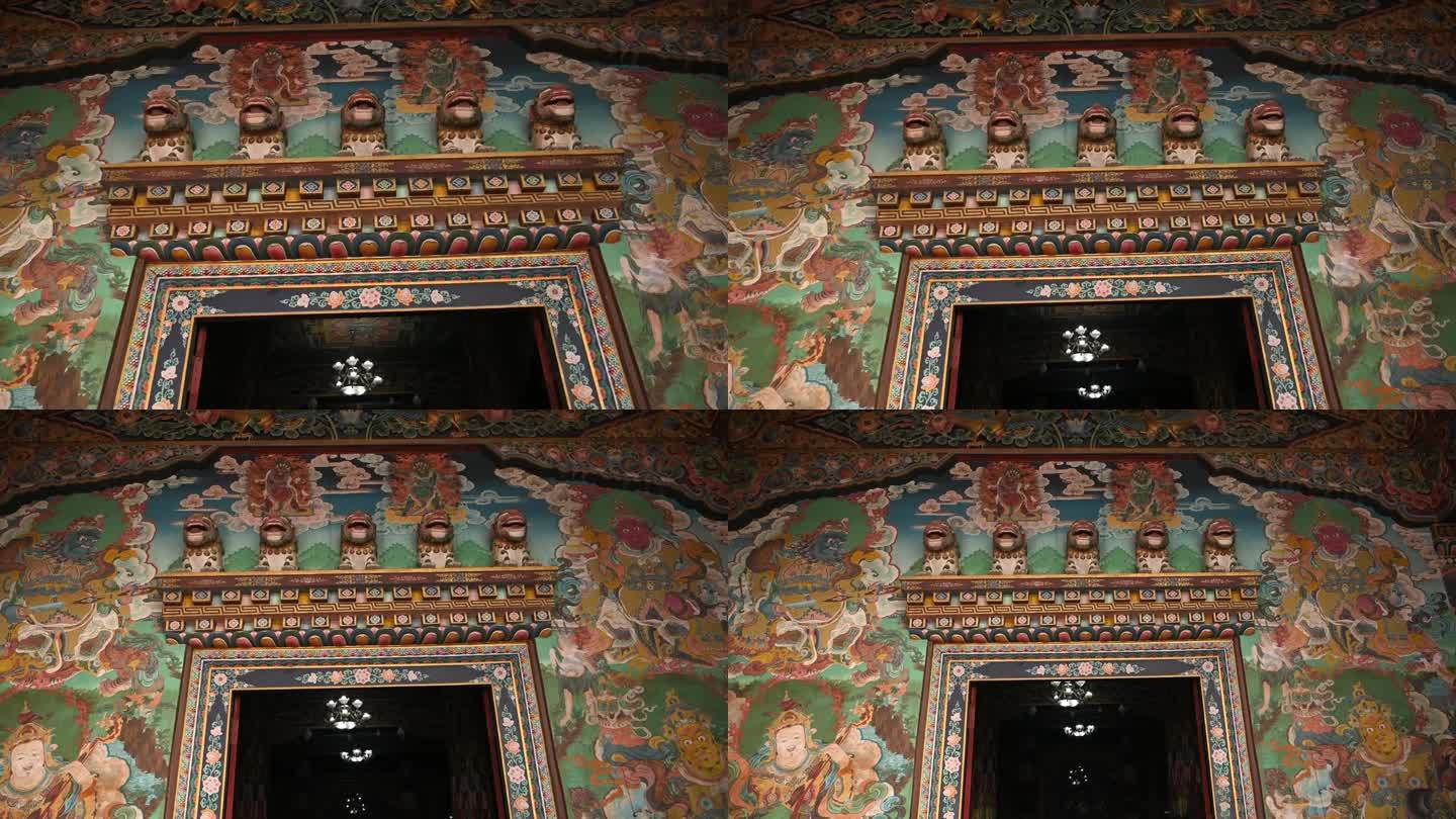 尼泊尔布达那塔佛教绘画慢动作稳定器背部佛教寺庙世界遗产加德满都谷地