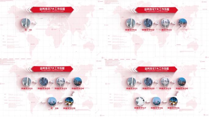 【七流程】简洁红色7大流程图文介绍