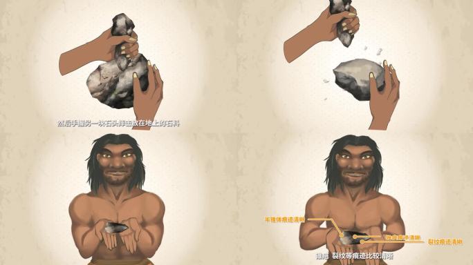 石器 古器  原始人 石器时代 MG动画
