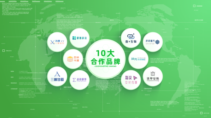 （10logo）绿色简洁合作企业商标展示