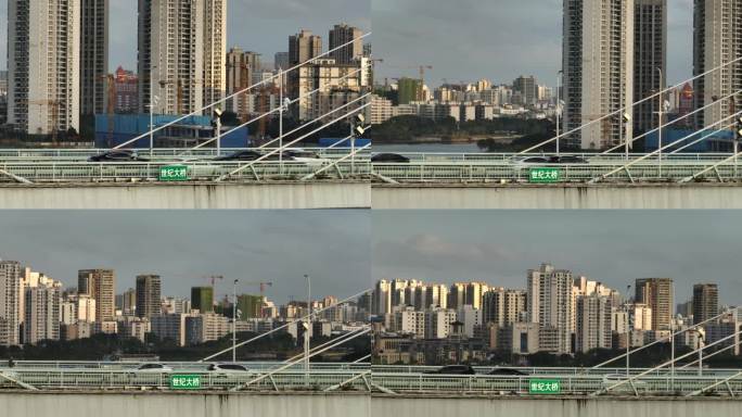 海口世纪大桥世纪公园航拍4k视频