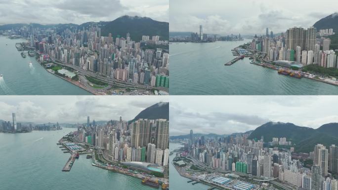 香港城市海湾航拍