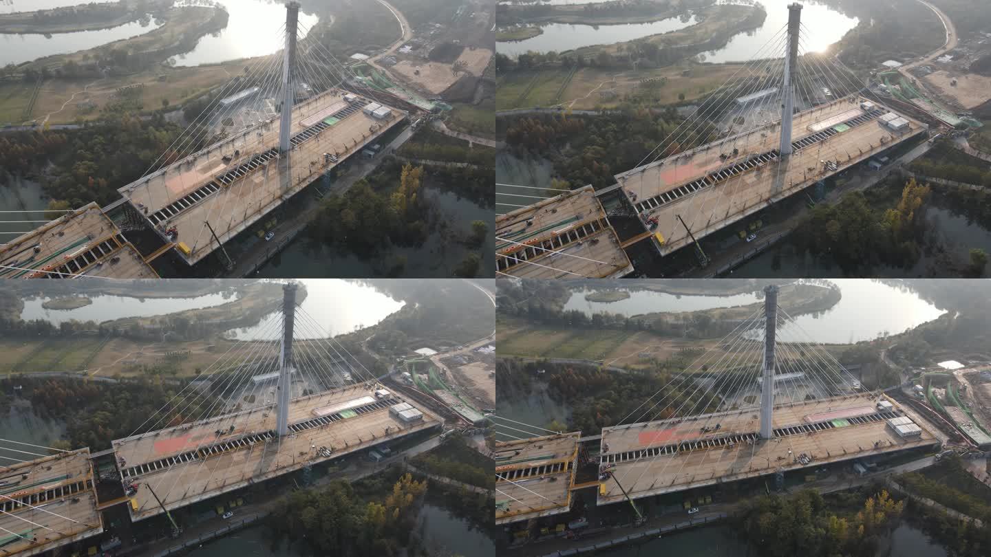 西安沣河沣邑大桥在建建设中大桥29