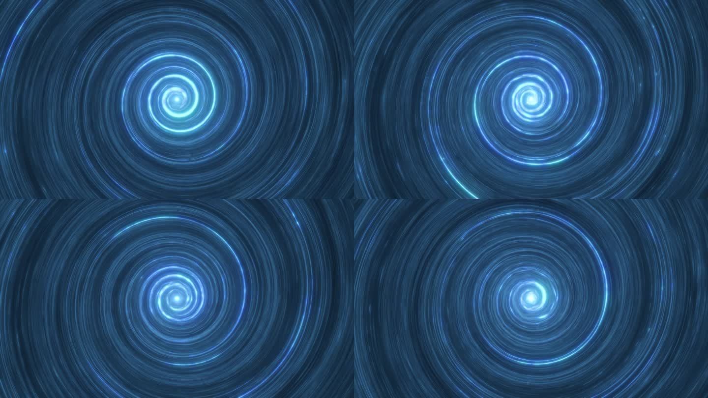 蓝色抽象螺旋光线循环