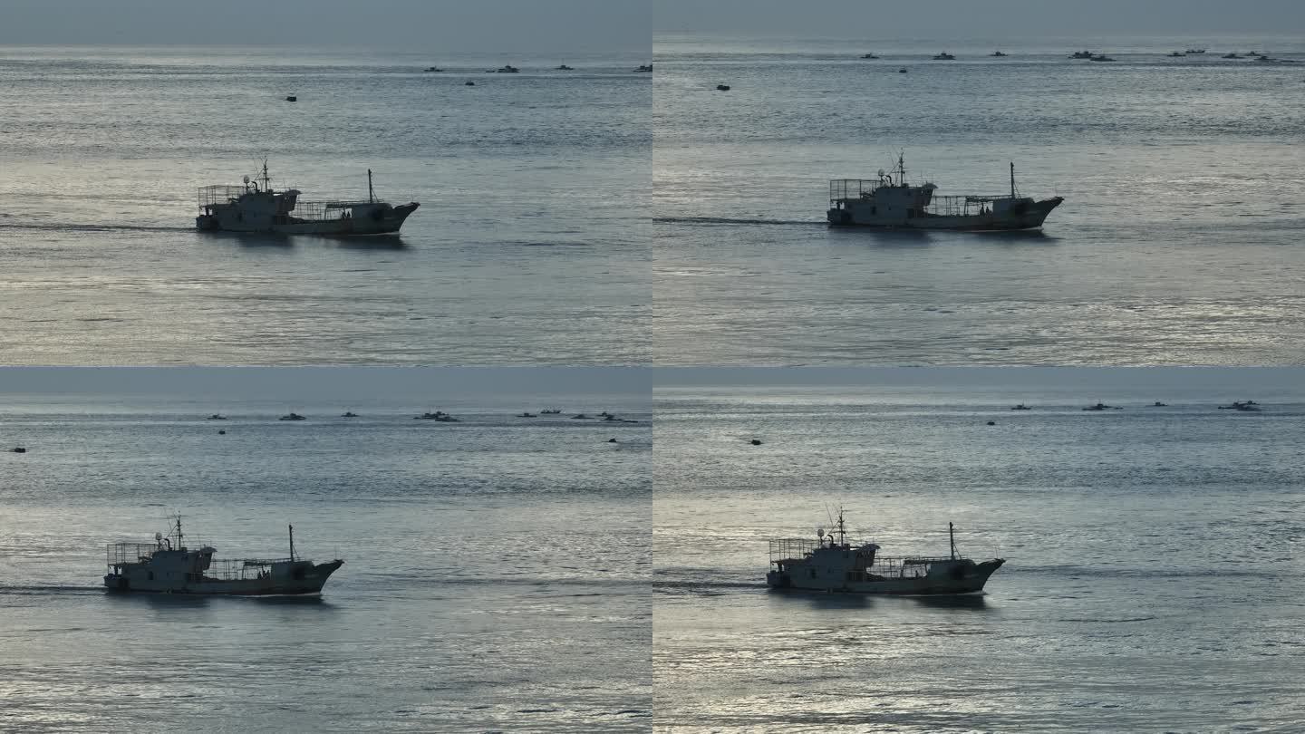 渔船行驶在海面上