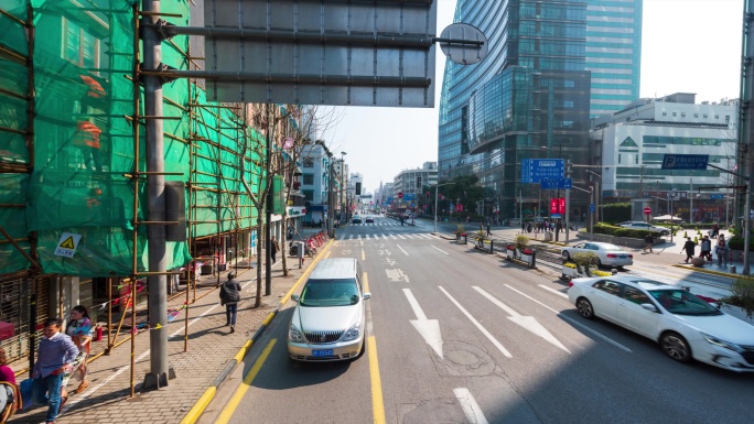 4K 上海 观光巴士 穿越城市 延时视频