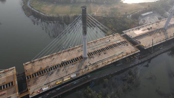 西安沣河沣邑大桥在建建设中大桥27