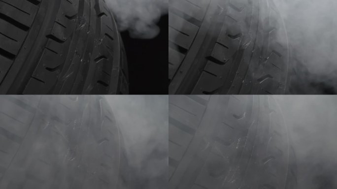 烟雾环境下的轮胎旋转