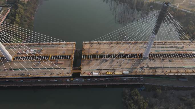 西安沣河沣邑大桥在建建设中大桥25