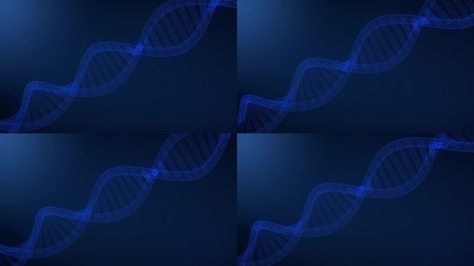 DNA菌株在蓝色背景下旋转。建设医学染色体物理科学