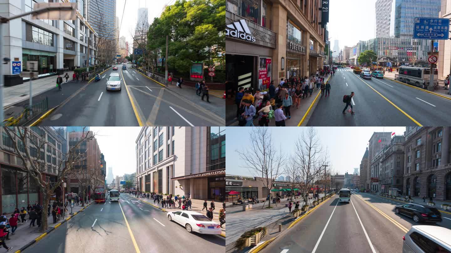 4K 上海 观光巴士 穿越城市 延时视频