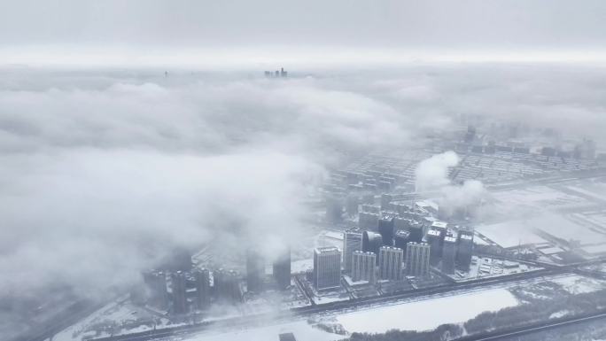 雪后的长春 云端城市