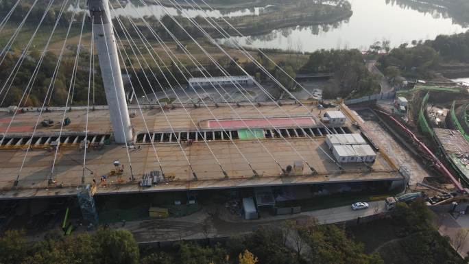 西安沣河沣邑大桥在建建设中大桥16