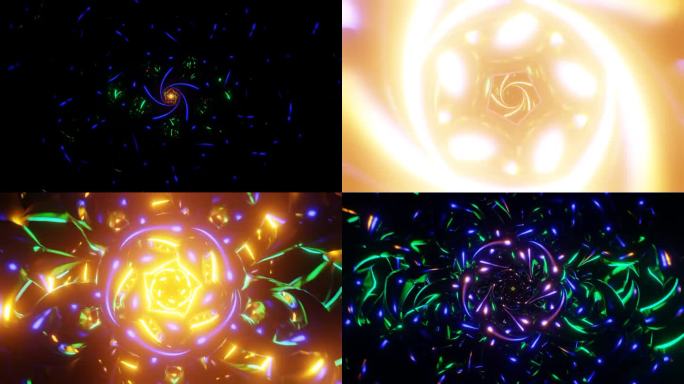 迷人的VJ循环与充满活力的霓虹灯:有节奏的闪烁无缝迪斯科。