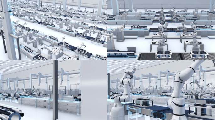自动化车间企业工厂加工生产制造三维动画