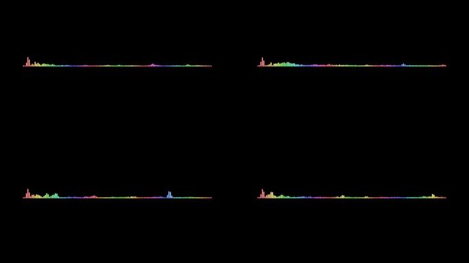 音频频谱彩色声波。音频波或频率数字动画效果循环。