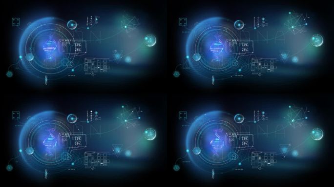 增强现实的DNA链与信息图表