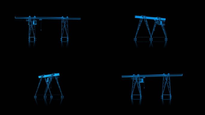 龙门起重机全息蓝色科技通道素材