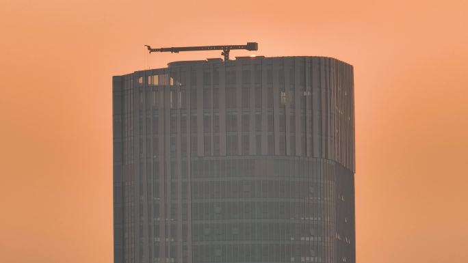 重庆空港新城 航拍 延时夕阳 日落 互通