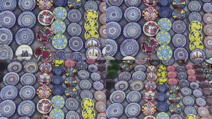 陶瓷民族乌兹别克菜。慢动作视频