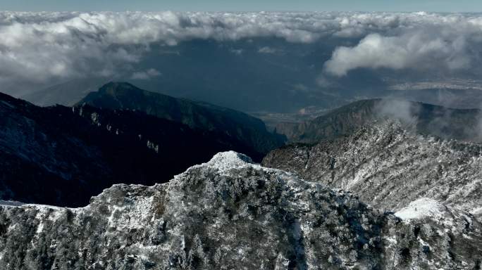 【原创素材】5K航拍延时大理苍山唯美雪景